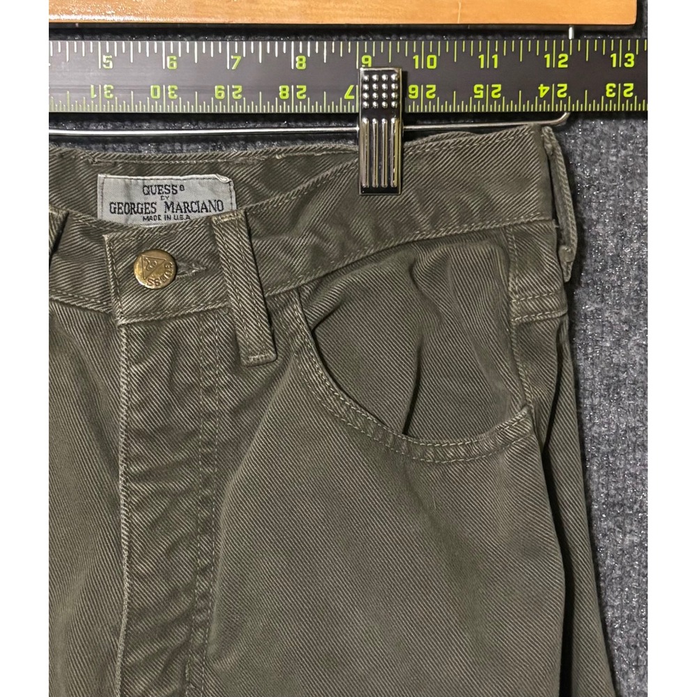 Guess Womens 27 Jeans Olive Green Vintage 90s Georges Marciano High Rise Tapered - Picture 7 of 7